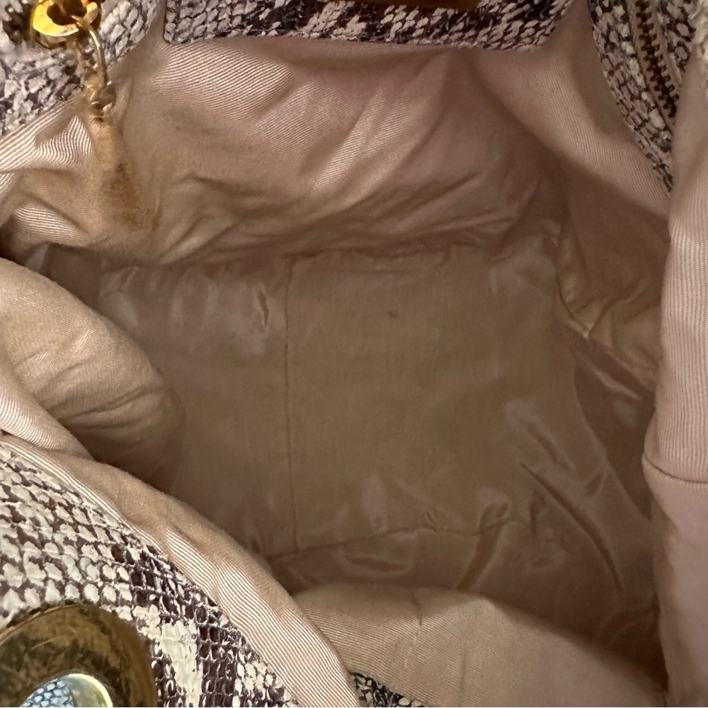 CC Skye | Brown and Cream Animal Print Leather Shoulder Bag - Picture 11 of 15